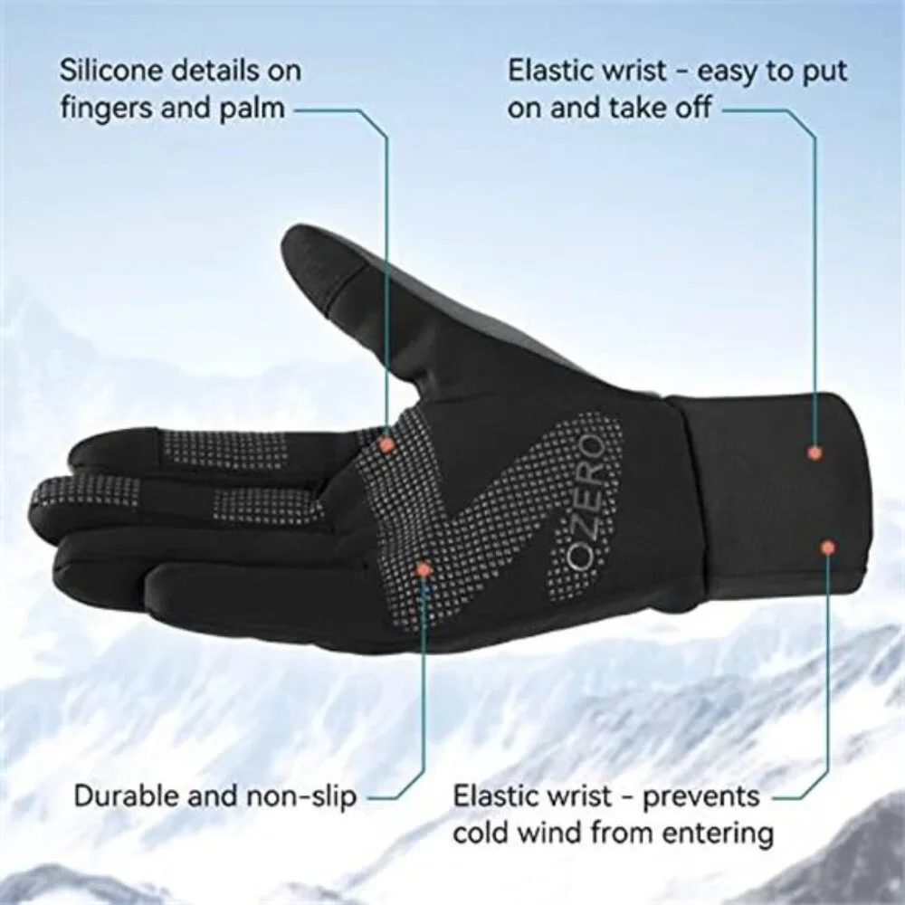 Mens Winter Gloves Touchscreen Thermal Running Hiking Cycling Windproof Water